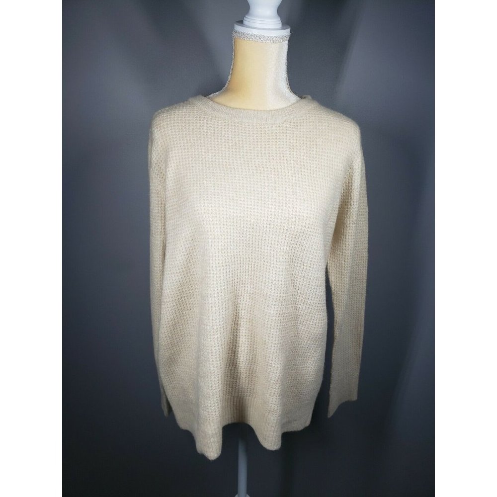 Magnolia Waffle Sweater Cream Women's Size L